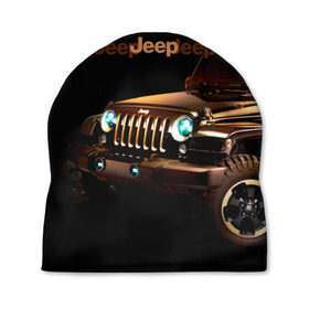Шапка 3D с принтом Jeep в Новосибирске, 100% полиэстер | универсальный размер, печать по всей поверхности изделия | brand | car | chrysler | jeep | logo | usa | автомобиль | джип | крайслер | логотип | марка | сша