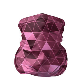 Бандана-труба 3D с принтом Розовые треугольники в Новосибирске, 100% полиэстер, ткань с особыми свойствами — Activecool | плотность 150‒180 г/м2; хорошо тянется, но сохраняет форму | abstract | gray | lowpoly | polygon | triangle | абстракция | геометрия | полигоны | треугольники