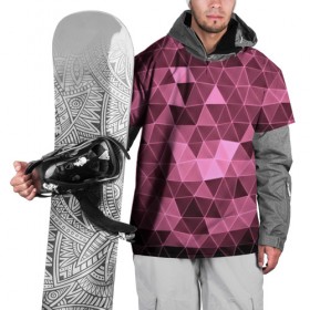 Накидка на куртку 3D с принтом Розовые треугольники в Новосибирске, 100% полиэстер |  | Тематика изображения на принте: abstract | gray | lowpoly | polygon | triangle | абстракция | геометрия | полигоны | треугольники