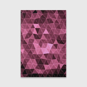 Обложка для паспорта матовая кожа с принтом Розовые треугольники в Новосибирске, натуральная матовая кожа | размер 19,3 х 13,7 см; прозрачные пластиковые крепления | Тематика изображения на принте: abstract | gray | lowpoly | polygon | triangle | абстракция | геометрия | полигоны | треугольники