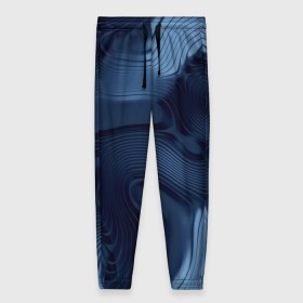 Женские брюки 3D с принтом Lullaby blue в Новосибирске, полиэстер 100% | прямой крой, два кармана без застежек по бокам, с мягкой трикотажной резинкой на поясе и по низу штанин. В поясе для дополнительного комфорта — широкие завязки | волны | синий | темный