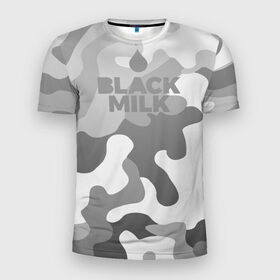 Мужская футболка 3D спортивная с принтом Black Milk Серый Камуфляж в Новосибирске, 100% полиэстер с улучшенными характеристиками | приталенный силуэт, круглая горловина, широкие плечи, сужается к линии бедра | black milk | camo | camouflage | gray | pattern | камо | кмуфляж | серый | узор | черное молоко