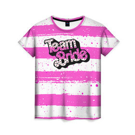 Женская футболка 3D с принтом Team Bride Барби в Новосибирске, 100% полиэфир ( синтетическое хлопкоподобное полотно) | прямой крой, круглый вырез горловины, длина до линии бедер | badgirl | barbie | beach party | beaches | bride | crew | girl | girlfriends | henparty | pink | power | princess | real girls | superbride | team | девичник | для влюбленных | для подруг | замуж | море | невеста | отдых | пляж | пляжная вечеринка | подру