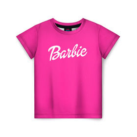 Детская футболка 3D с принтом Барби в Новосибирске, 100% гипоаллергенный полиэфир | прямой крой, круглый вырез горловины, длина до линии бедер, чуть спущенное плечо, ткань немного тянется | badgirl | barbie | beach party | beaches | bride | crew | girl | girlfriends | henparty | pink | power | princess | real girls | superbride | team | девичник | для влюбленных | для подруг | замуж | море | невеста | отдых | пляж | пляжная вечеринка | подру