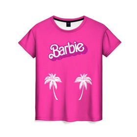 Женская футболка 3D с принтом Barbie пальмы в Новосибирске, 100% полиэфир ( синтетическое хлопкоподобное полотно) | прямой крой, круглый вырез горловины, длина до линии бедер | Тематика изображения на принте: badgirl | barbie | beach party | beaches | bride | crew | girl | girlfriends | henparty | pink | power | princess | real girls | superbride | team | девичник | для влюбленных | для подруг | замуж | море | невеста | отдых | пляж | пляжная вечеринка | подру