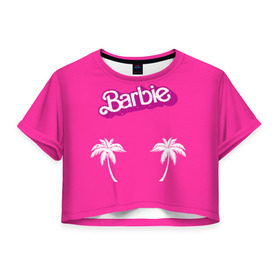 Женская футболка 3D укороченная с принтом Barbie пальмы в Новосибирске, 100% полиэстер | круглая горловина, длина футболки до линии талии, рукава с отворотами | badgirl | barbie | beach party | beaches | bride | crew | girl | girlfriends | henparty | pink | power | princess | real girls | superbride | team | девичник | для влюбленных | для подруг | замуж | море | невеста | отдых | пляж | пляжная вечеринка | подру