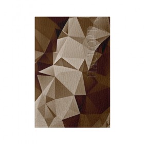 Обложка для паспорта матовая кожа с принтом Brown geometry в Новосибирске, натуральная матовая кожа | размер 19,3 х 13,7 см; прозрачные пластиковые крепления | Тематика изображения на принте: abstraction | геометрия | грани | полигоны | текстура | треугольники