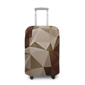 Чехол для чемодана 3D с принтом Brown geometry в Новосибирске, 86% полиэфир, 14% спандекс | двустороннее нанесение принта, прорези для ручек и колес | abstraction | геометрия | грани | полигоны | текстура | треугольники