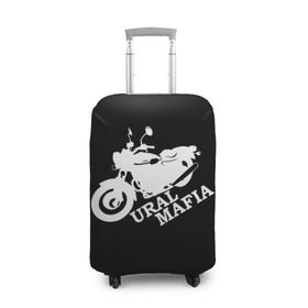 Чехол для чемодана 3D с принтом Ural mafia в Новосибирске, 86% полиэфир, 14% спандекс | двустороннее нанесение принта, прорези для ручек и колес | brand | logo | motorcycle | sign | ural mafia | знак | логотип | марка | мафия | мотоцикл | урал