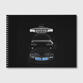 Альбом для рисования с принтом BMW в Новосибирске, 100% бумага
 | матовая бумага, плотность 200 мг. | bmw | авто | бмв | магина | марка