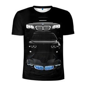 Мужская футболка 3D спортивная с принтом BMW в Новосибирске, 100% полиэстер с улучшенными характеристиками | приталенный силуэт, круглая горловина, широкие плечи, сужается к линии бедра | bmw | авто | бмв | магина | марка