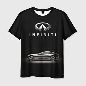 Мужская футболка 3D с принтом Infiniti в Новосибирске, 100% полиэфир | прямой крой, круглый вырез горловины, длина до линии бедер | авто | инфинити | марка | машина