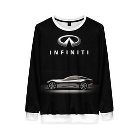 Женский свитшот 3D с принтом Infiniti в Новосибирске, 100% полиэстер с мягким внутренним слоем | круглый вырез горловины, мягкая резинка на манжетах и поясе, свободная посадка по фигуре | авто | инфинити | марка | машина