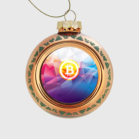 Стеклянный ёлочный шар с принтом Биткоин - Bitcoin Geometria в Новосибирске, Стекло | Диаметр: 80 мм | bitcoin | coin | crypto | geometria | polygon | биткоин | геометрия | коин | криптовалюта | полигон