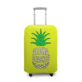 Чехол для чемодана 3D с принтом Aloha, Beaches! в Новосибирске, 86% полиэфир, 14% спандекс | двустороннее нанесение принта, прорези для ручек и колес | aloha | beaches | bride | ананас | девичник | невеста | пляж | пляжная вечеринка | тропики | фрукты