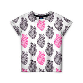 Детская футболка 3D с принтом Сердца 1 в Новосибирске, 100% гипоаллергенный полиэфир | прямой крой, круглый вырез горловины, длина до линии бедер, чуть спущенное плечо, ткань немного тянется | doctor | врач | доктор | медик | медицина | орган | органы | сердца | сердце
