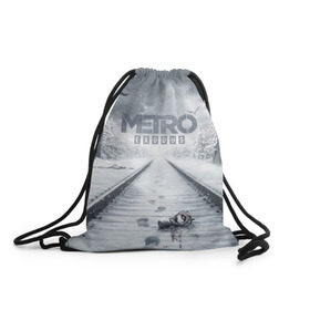 Рюкзак-мешок 3D с принтом METRO: Exodus в Новосибирске, 100% полиэстер | плотность ткани — 200 г/м2, размер — 35 х 45 см; лямки — толстые шнурки, застежка на шнуровке, без карманов и подкладки | horror | metro | metro 2033 | redux | игра | метро | хоррор