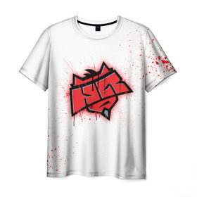 Мужская футболка 3D с принтом cs:go - HellRaisers (White collection) в Новосибирске, 100% полиэфир | прямой крой, круглый вырез горловины, длина до линии бедер | Тематика изображения на принте: cs go | hellraisers | кс го | хеллрейзерс