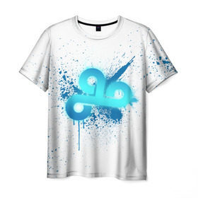 Мужская футболка 3D с принтом cs:go - Cloud9 (White collection) в Новосибирске, 100% полиэфир | прямой крой, круглый вырез горловины, длина до линии бедер | 0x000000123 | cloud9 | cs go | white | кс го