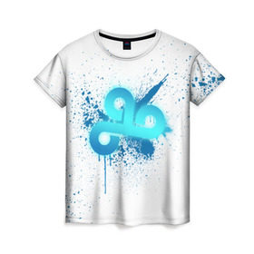 Женская футболка 3D с принтом cs:go - Cloud9 (White collection) в Новосибирске, 100% полиэфир ( синтетическое хлопкоподобное полотно) | прямой крой, круглый вырез горловины, длина до линии бедер | 0x000000123 | cloud9 | cs go | white | кс го