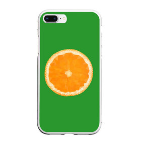 Чехол для iPhone 7Plus/8 Plus матовый с принтом Низкополигональный апельсин в Новосибирске, Силикон | Область печати: задняя сторона чехла, без боковых панелей | lowpoly | polygonal | апельсин | зеленый | оранджевый | полигон | полигональный | полигоны | яркий