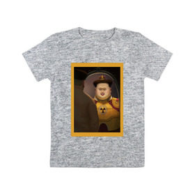 Детская футболка хлопок с принтом Счастливый Ким в Новосибирске, 100% хлопок | круглый вырез горловины, полуприлегающий силуэт, длина до линии бедер | ким чен ын | северная корея