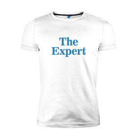 Мужская футболка премиум с принтом Эксперт в Новосибирске, 92% хлопок, 8% лайкра | приталенный силуэт, круглый вырез ворота, длина до линии бедра, короткий рукав | Тематика изображения на принте: the expert | президент | сша | эксперт