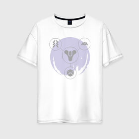 Женская футболка хлопок Oversize с принтом Planet в Новосибирске, 100% хлопок | свободный крой, круглый ворот, спущенный рукав, длина до линии бедер
 | destiny | destiny 2 | дестени | космос