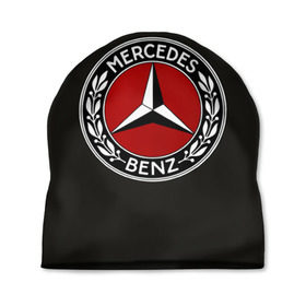 Шапка 3D с принтом Mercedes-Benz в Новосибирске, 100% полиэстер | универсальный размер, печать по всей поверхности изделия | car | germany | logo | make | mercedes benz | автомобиль | германия | логотип | марка | мерседес бенц