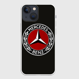 Чехол для iPhone 13 mini с принтом Mercedes Benz в Новосибирске,  |  | car | germany | logo | make | mercedes benz | автомобиль | германия | логотип | марка | мерседес бенц