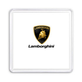 Магнит 55*55 с принтом Lamborghini в Новосибирске, Пластик | Размер: 65*65 мм; Размер печати: 55*55 мм | Тематика изображения на принте: авто | ламборджини | марка | машина