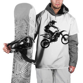 Накидка на куртку 3D с принтом Мотокросс в Новосибирске, 100% полиэстер |  | motocross | motorcycle | motorcyclist | silhouette | speed | stencil | мотокросс | мотоцикл | мотоциклист | силуэт | скорость | трафарет