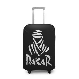 Чехол для чемодана 3D с принтом Dakar в Новосибирске, 86% полиэфир, 14% спандекс | двустороннее нанесение принта, прорези для ручек и колес | dakar | desert | logo | race | rally | sign | гонки | дакар | знак | логотип | пустыня | ралли