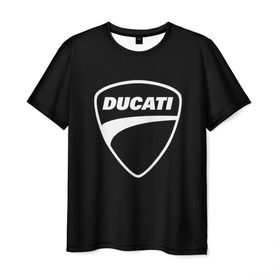 Мужская футболка 3D с принтом Ducati в Новосибирске, 100% полиэфир | прямой крой, круглый вырез горловины, длина до линии бедер | авто | дукати | марка | машина