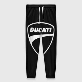Женские брюки 3D с принтом Ducati в Новосибирске, полиэстер 100% | прямой крой, два кармана без застежек по бокам, с мягкой трикотажной резинкой на поясе и по низу штанин. В поясе для дополнительного комфорта — широкие завязки | авто | дукати | марка | машина