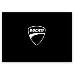 Поздравительная открытка с принтом Ducati в Новосибирске, 100% бумага | плотность бумаги 280 г/м2, матовая, на обратной стороне линовка и место для марки
 | Тематика изображения на принте: авто | дукати | марка | машина