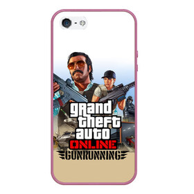 Чехол для iPhone 5/5S матовый с принтом GTA Online GUNRUNNING в Новосибирске, Силикон | Область печати: задняя сторона чехла, без боковых панелей | auto | grand | gta | gta5 | rockstar | theft | гта | рокстар