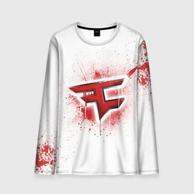 Мужской лонгслив 3D с принтом cs:go - FaZe clan (White collection) в Новосибирске, 100% полиэстер | длинные рукава, круглый вырез горловины, полуприлегающий силуэт | cs go | faze | white | кс го | фейз