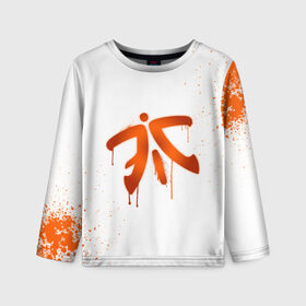 Детский лонгслив 3D с принтом cs:go - Fnatic (White collection) в Новосибирске, 100% полиэстер | длинные рукава, круглый вырез горловины, полуприлегающий силуэт
 | Тематика изображения на принте: cs go | fnatic | кс го | фнатик