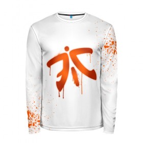 Мужской лонгслив 3D с принтом cs:go - Fnatic (White collection) в Новосибирске, 100% полиэстер | длинные рукава, круглый вырез горловины, полуприлегающий силуэт | cs go | fnatic | кс го | фнатик