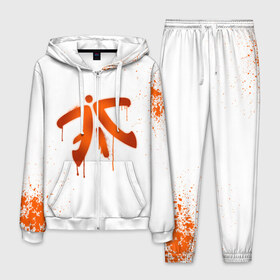 Мужской костюм 3D с принтом csgo - Fnatic (White collection) в Новосибирске, 100% полиэстер | Манжеты и пояс оформлены тканевой резинкой, двухслойный капюшон со шнурком для регулировки, карманы спереди | cs go | fnatic | кс го | фнатик