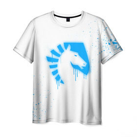 Мужская футболка 3D с принтом cs:go - Liquid team (White collection) в Новосибирске, 100% полиэфир | прямой крой, круглый вырез горловины, длина до линии бедер | 0x000000123 | cs go | liquid | white | кс го | ликвид