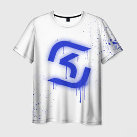 Мужская футболка 3D с принтом cs:go - SK Gaming (White collection) в Новосибирске, 100% полиэфир | прямой крой, круглый вырез горловины, длина до линии бедер | 0x000000123 | cs go | sk | white | кс го