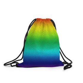 Рюкзак-мешок 3D с принтом Радуга (Витражный Градиент) в Новосибирске, 100% полиэстер | плотность ткани — 200 г/м2, размер — 35 х 45 см; лямки — толстые шнурки, застежка на шнуровке, без карманов и подкладки | gradient | rainbow | витраж | градиент | радуга