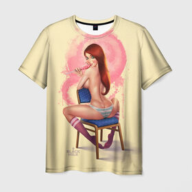 Мужская футболка 3D с принтом Pin Up Pop Art Girl в Новосибирске, 100% полиэфир | прямой крой, круглый вырез горловины, длина до линии бедер | comics | girl | lollipop | pin up | pop art | арт | девочка | дизайн | конфетка | лолита | милая | мода | пафос | поп арт | сосательная | стиль | чупа чупс