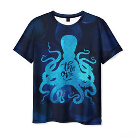 Мужская футболка 3D с принтом крутой осьминог в Новосибирске, 100% полиэфир | прямой крой, круглый вырез горловины, длина до линии бедер | вода | море | океан | осьминог | подводный мир | рыбы