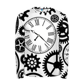 Мужской лонгслив 3D с принтом Время не ждет в Новосибирске, 100% полиэстер | длинные рукава, круглый вырез горловины, полуприлегающий силуэт | Тематика изображения на принте: время | часы