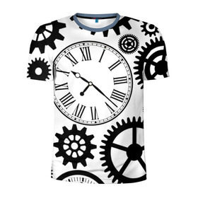 Мужская футболка 3D спортивная с принтом Время не ждет в Новосибирске, 100% полиэстер с улучшенными характеристиками | приталенный силуэт, круглая горловина, широкие плечи, сужается к линии бедра | время | часы