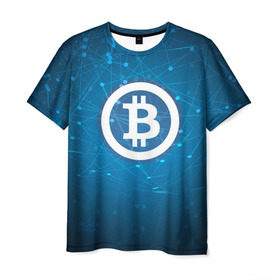Мужская футболка 3D с принтом Bitcoin Blue - Биткоин в Новосибирске, 100% полиэфир | прямой крой, круглый вырез горловины, длина до линии бедер | bitcoin | ethereum | litecoin | биткоин | интернет | крипта | криптовалюта | лайткоин | майнинг | технологии | эфир