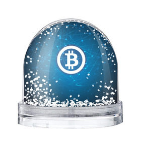 Водяной шар с принтом Bitcoin Blue - Биткоин в Новосибирске, Пластик | Изображение внутри шара печатается на глянцевой фотобумаге с двух сторон | Тематика изображения на принте: bitcoin | ethereum | litecoin | биткоин | интернет | крипта | криптовалюта | лайткоин | майнинг | технологии | эфир